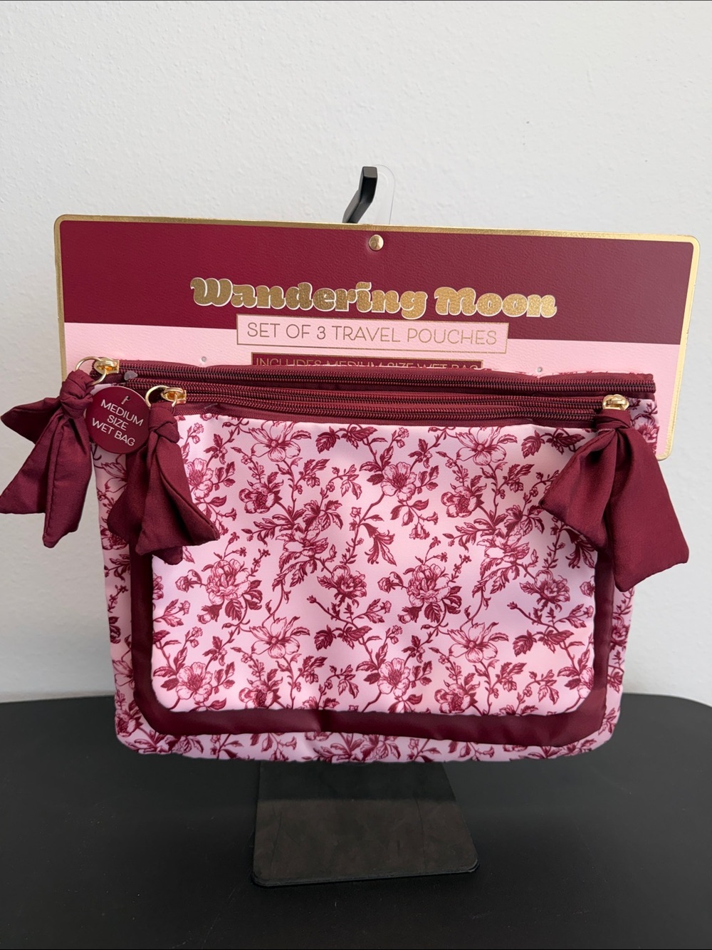 Wandering Moon | Wine Floral Packing Cube Travel Set (9) - Picture 5 of 14